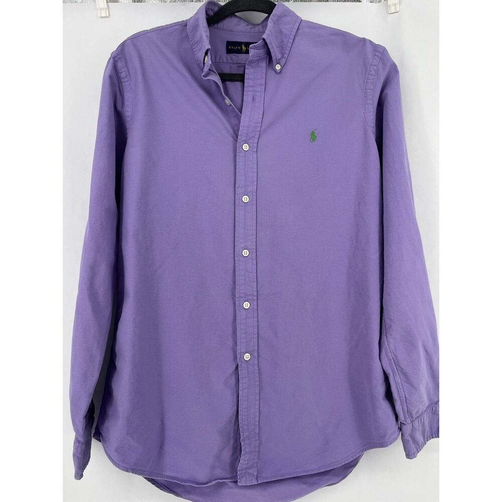 Polo Ralph Lauren Men’s Long Sleeve Button Down Shirt Size Medium M Purple Solid